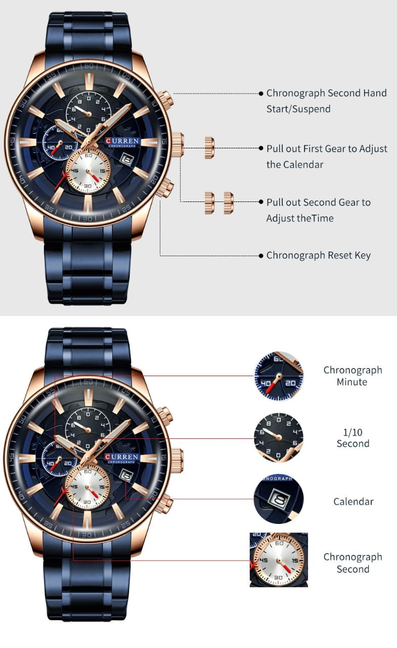 Curren blue fashion business watch