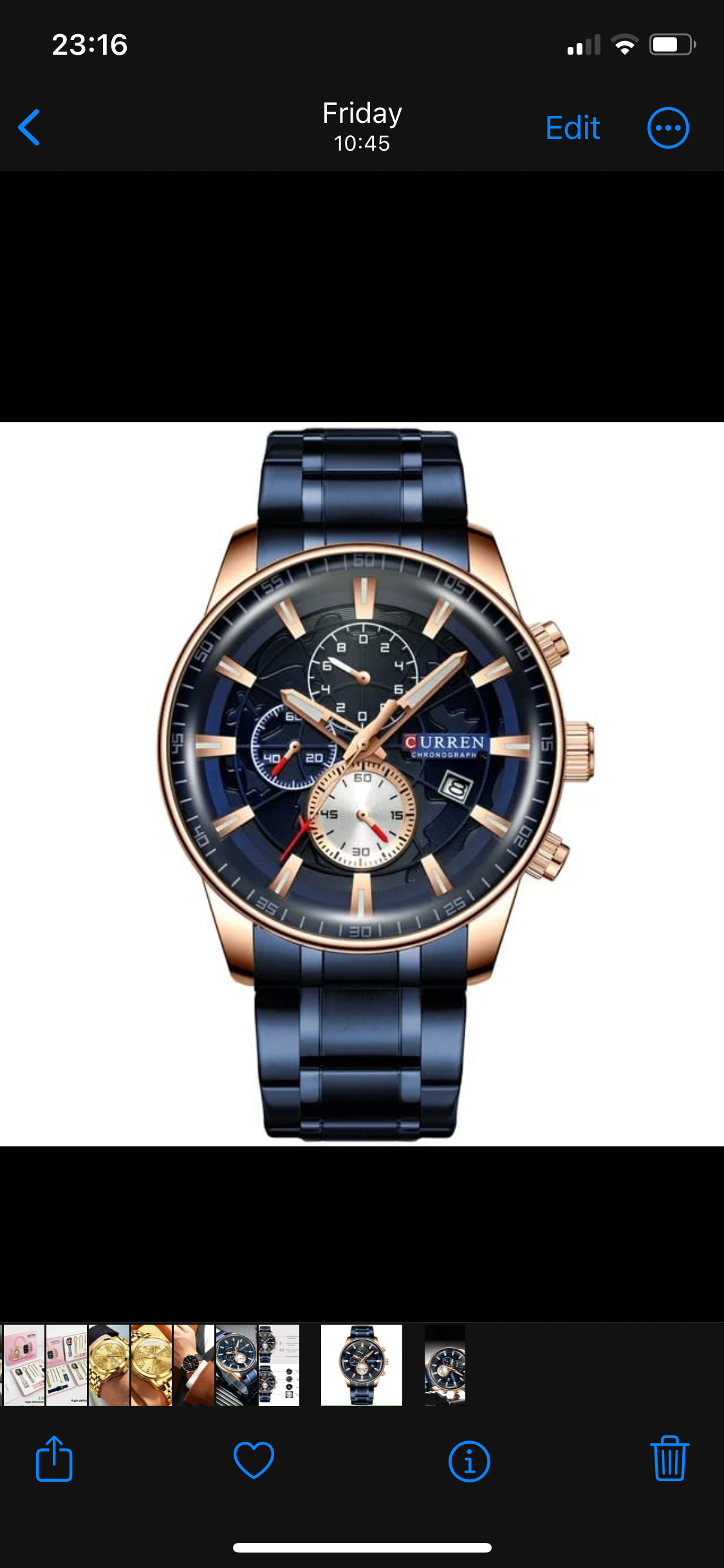 Curren blue fashion business watch