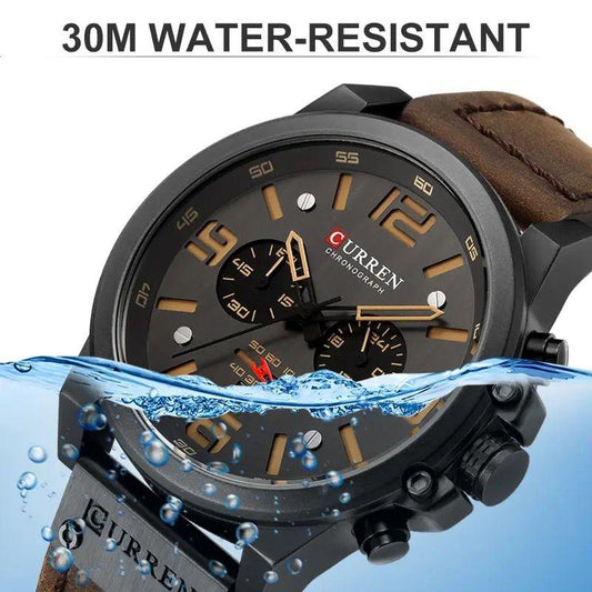 CURREN CHRONOGRAPH MEN WATCH QUARTZ BRAND LEATHER STRAP