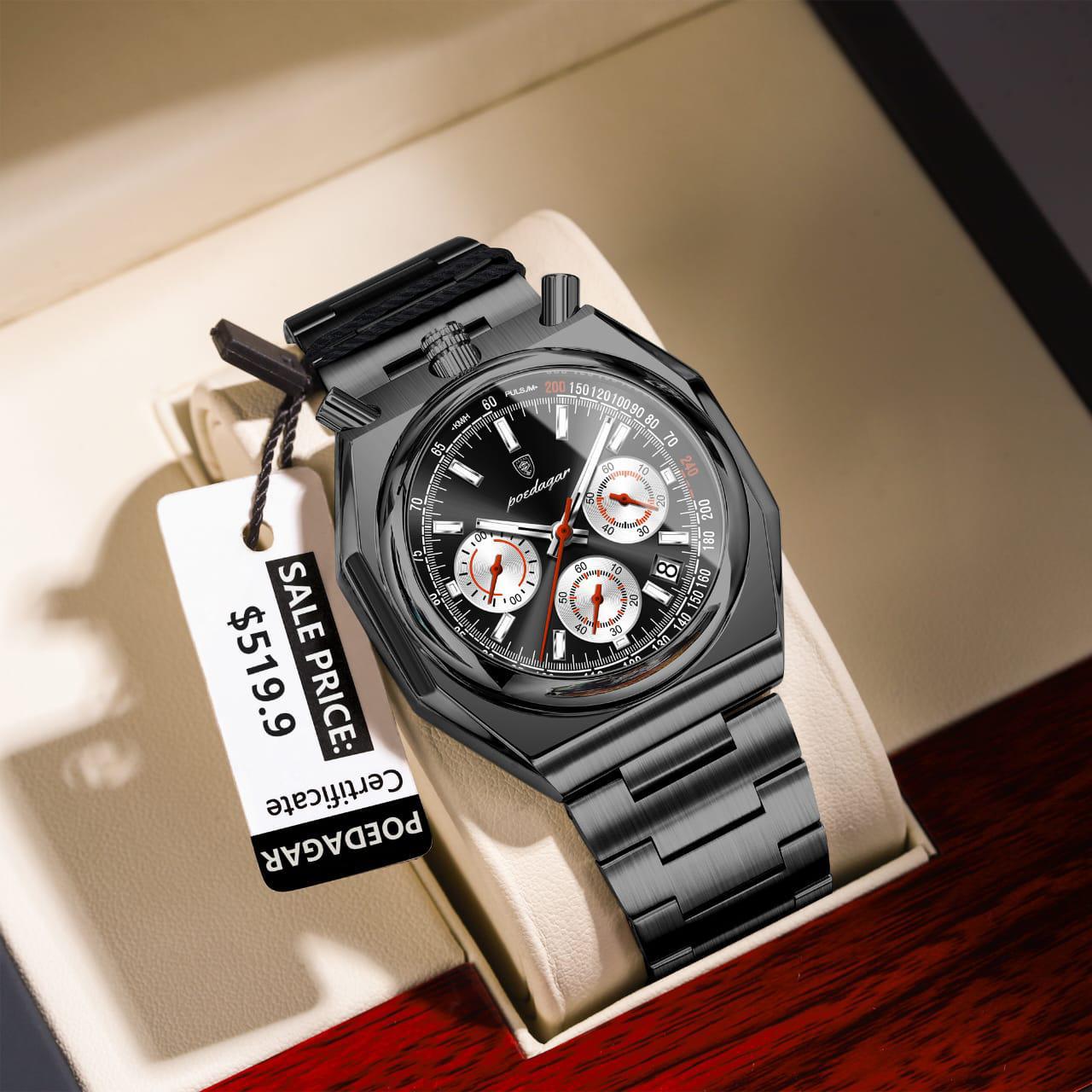 Poedagar Model 897B chronograph watch