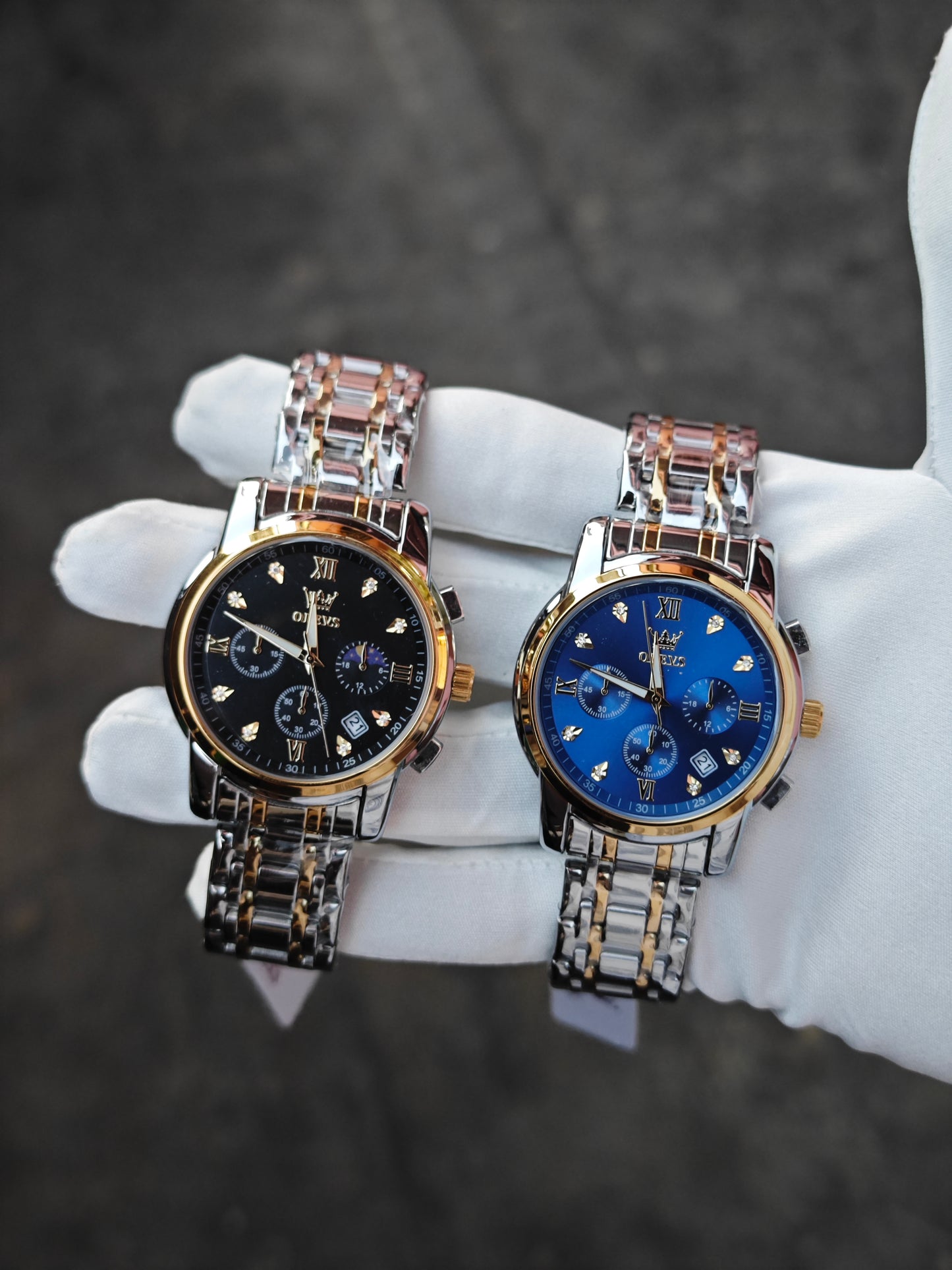 OLEVS 2858 Brand Men's Watch Multi-functional Fashion Quartz Watch New Steel Belt Waterproof Quartz Watch