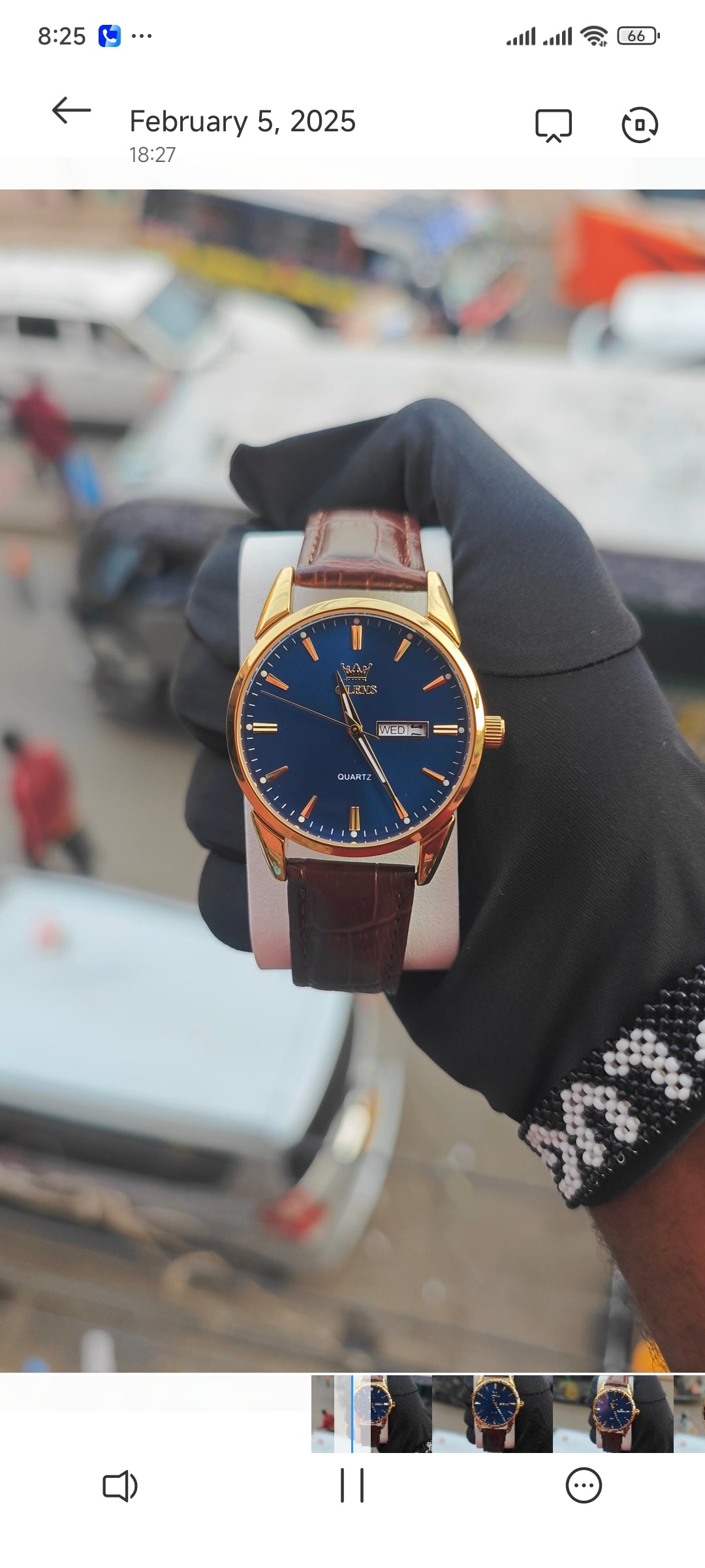 A1 OLEVS 6898 Leather strap watch