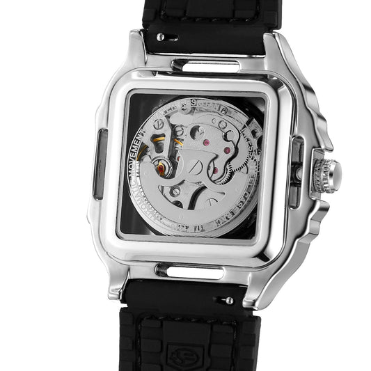 Forsining Square Tourbillion Automatic rubber strap watch