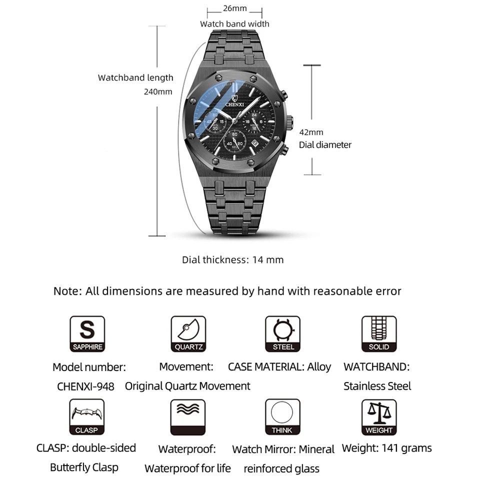 Chenxi 948 Chronograph watch