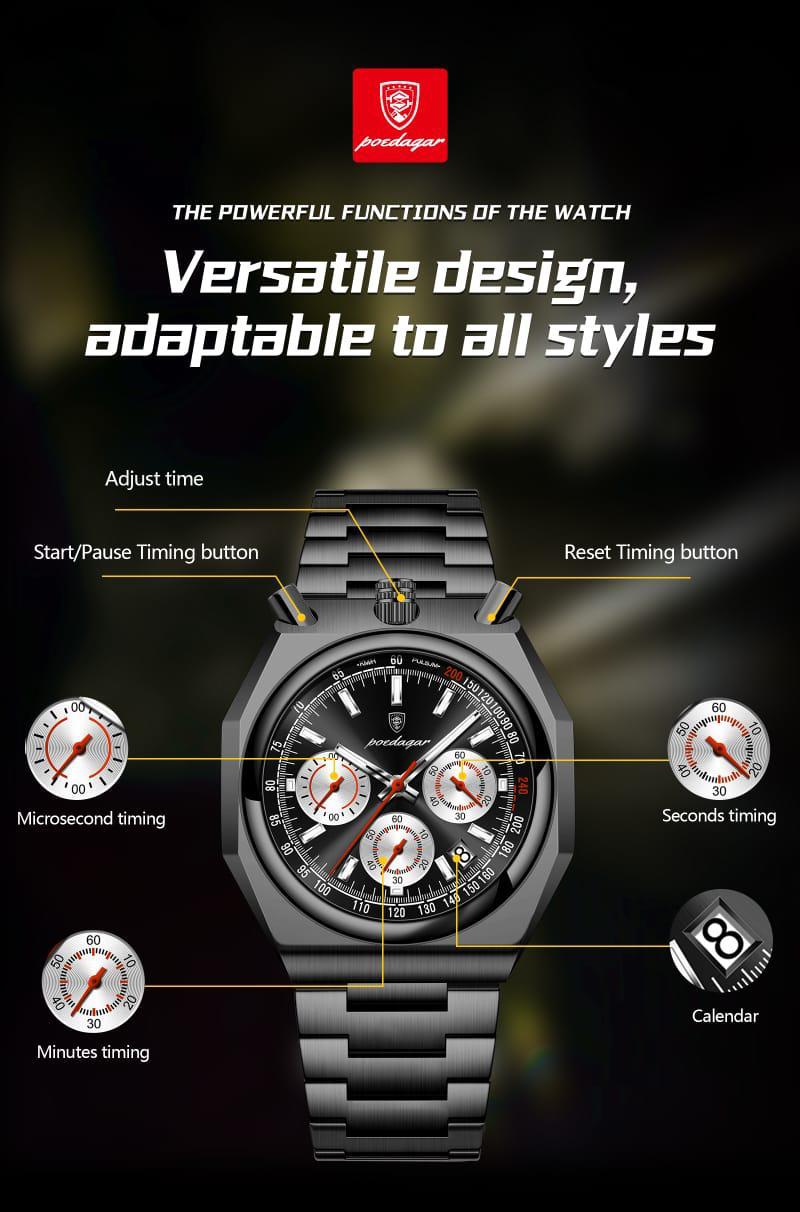 Poedagar Model 897B chronograph watch
