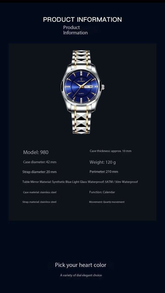 Poedagar Men's 980 day and date display watch