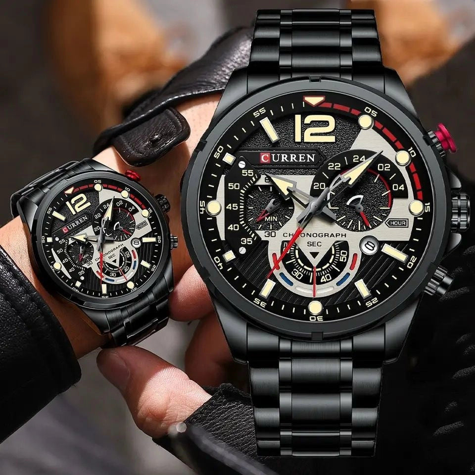 Curren 8395 Metallic strap Chronograph watch