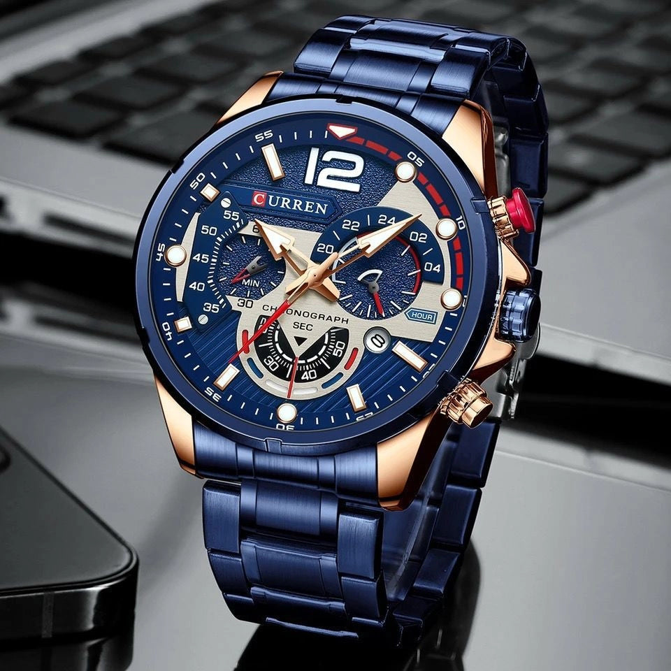 Curren 8395 Metallic strap Chronograph watch