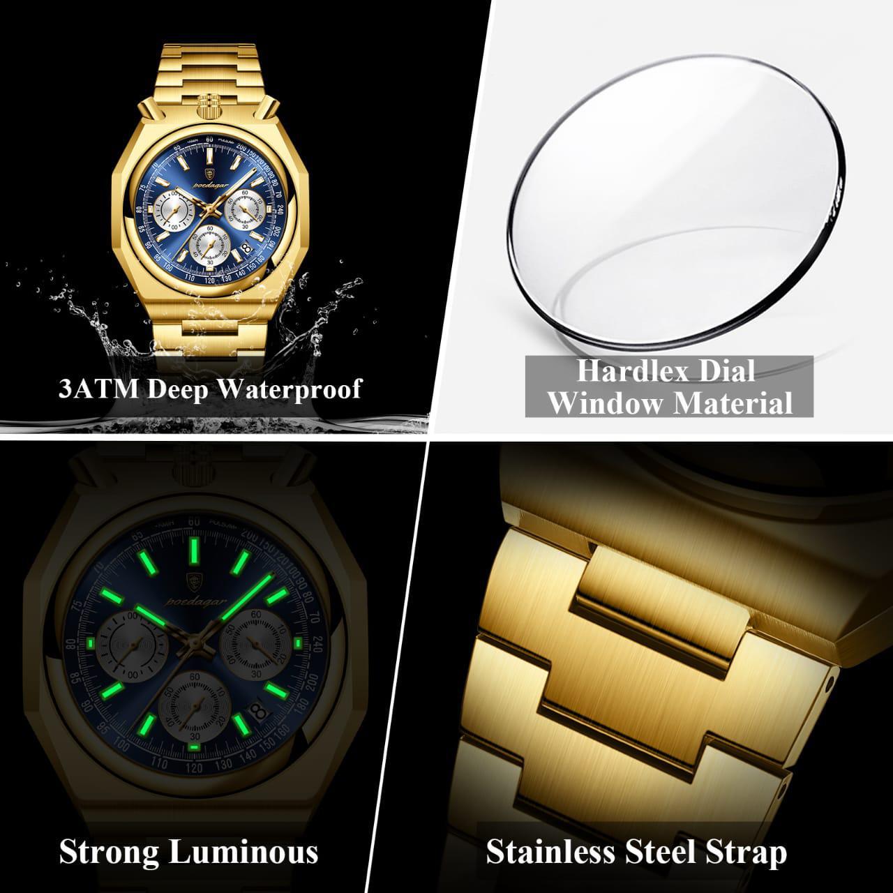 Poedagar Model 897B chronograph watch