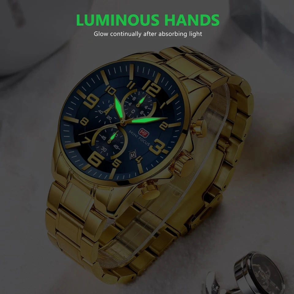 MINIFOCUS metal strap Chronograph Watch