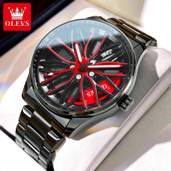 A. OLEVS car rim inspired watch