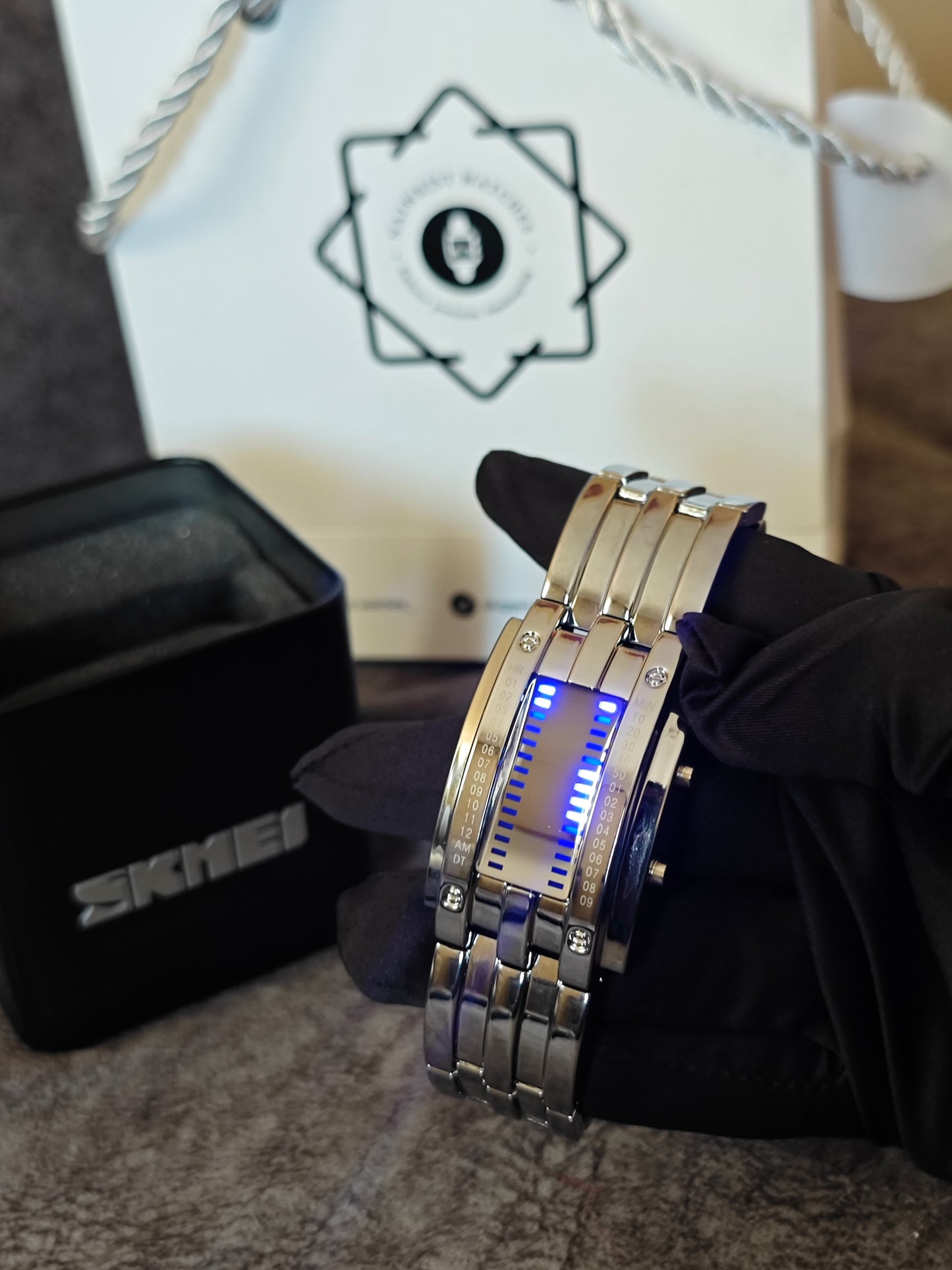 A 1SKMEI 0926 Electronic Iron Samurai LED watch