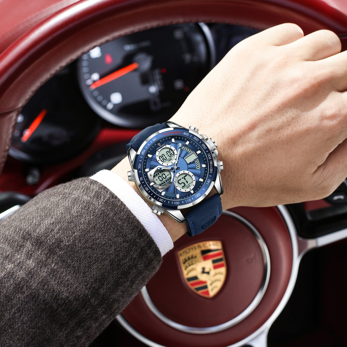 Poedagar E108 Dual time watch