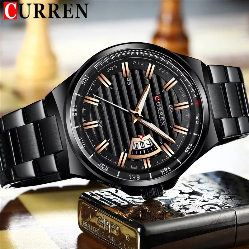 Top Brand CURREN Luxury Quartz Watches for Men Wrist Watch Classic Silver Stainless Steel Strap Men's Watch