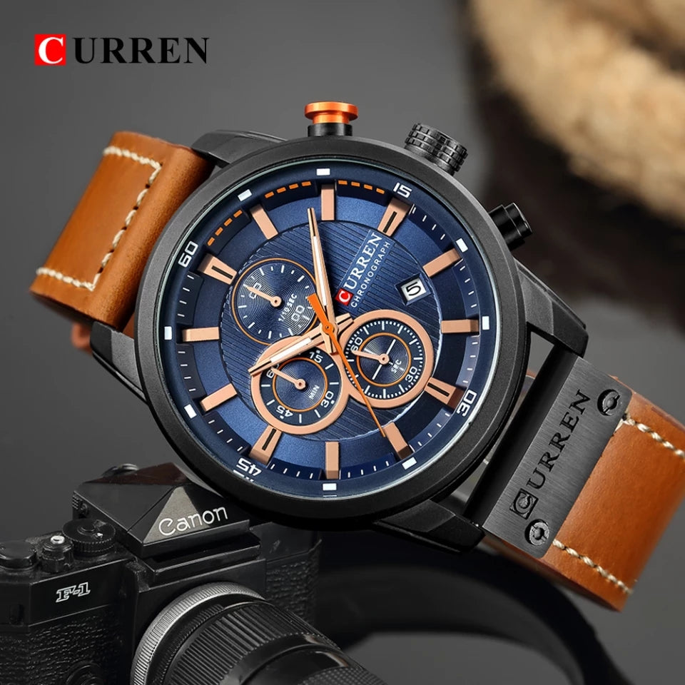 New Top Brand Luxury CURREN Fashion Leather Date Quartz Men Watches Casual Business Male Wristwatches Clock Montre Homme 2020
