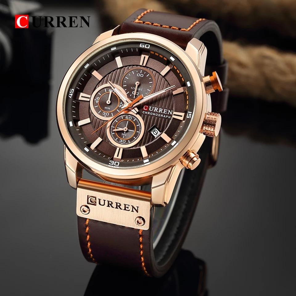 New Top Brand Luxury CURREN Fashion Leather Date Quartz Men Watches Casual Business Male Wristwatches Clock Montre Homme 2020