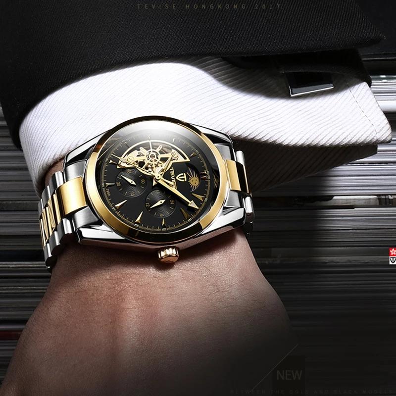 TEVISE men mechanical watch clock waterproof business see mechanical watch fashion