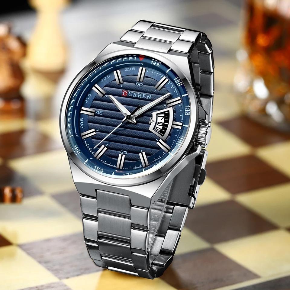 Top Brand CURREN Luxury Quartz Watches for Men Wrist Watch Classic Silver Stainless Steel Strap Men's Watch