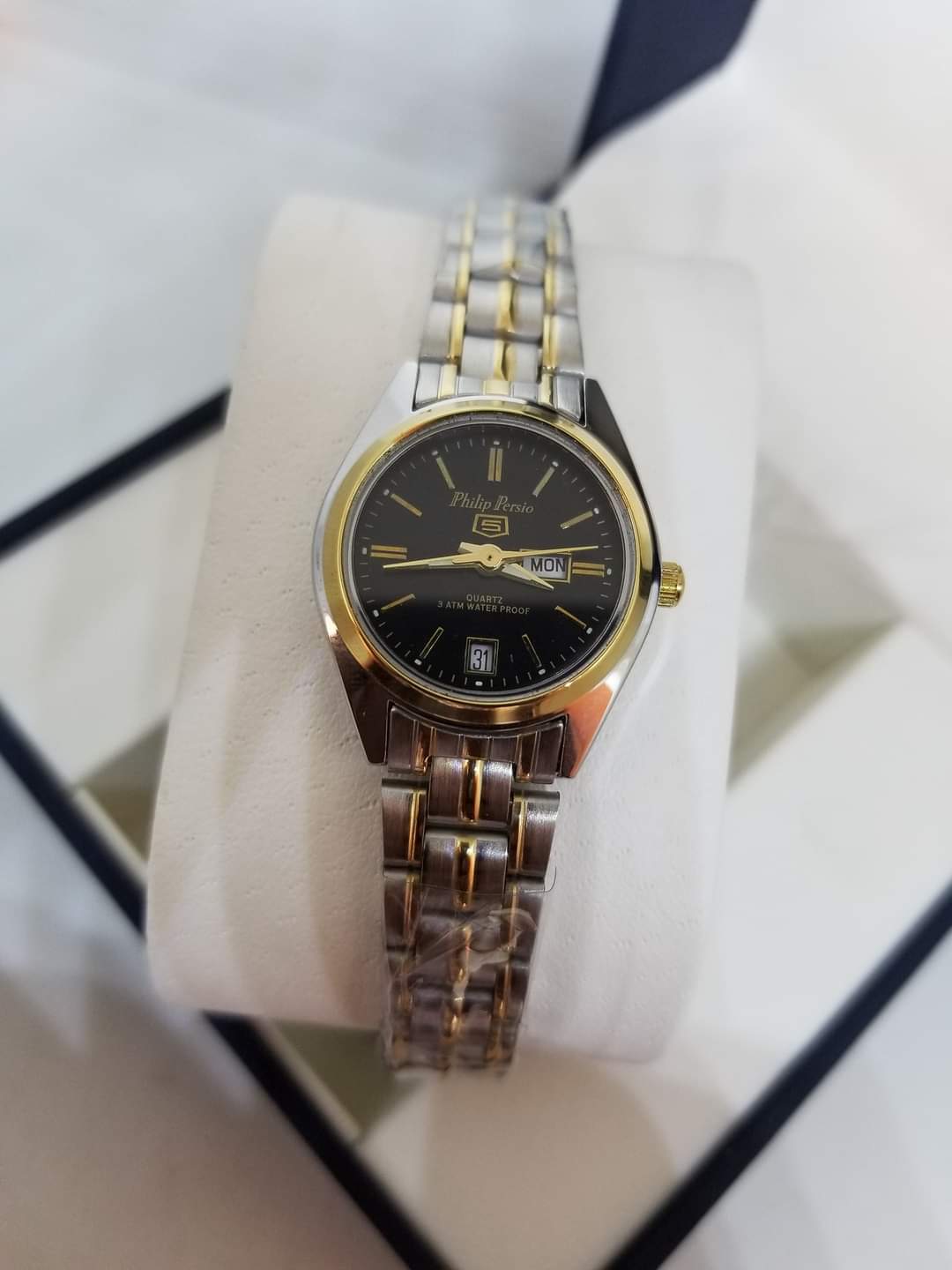 PHILIP PERSIO DAY AND DATE GENTS WATCH WATERPROOF 3ATM