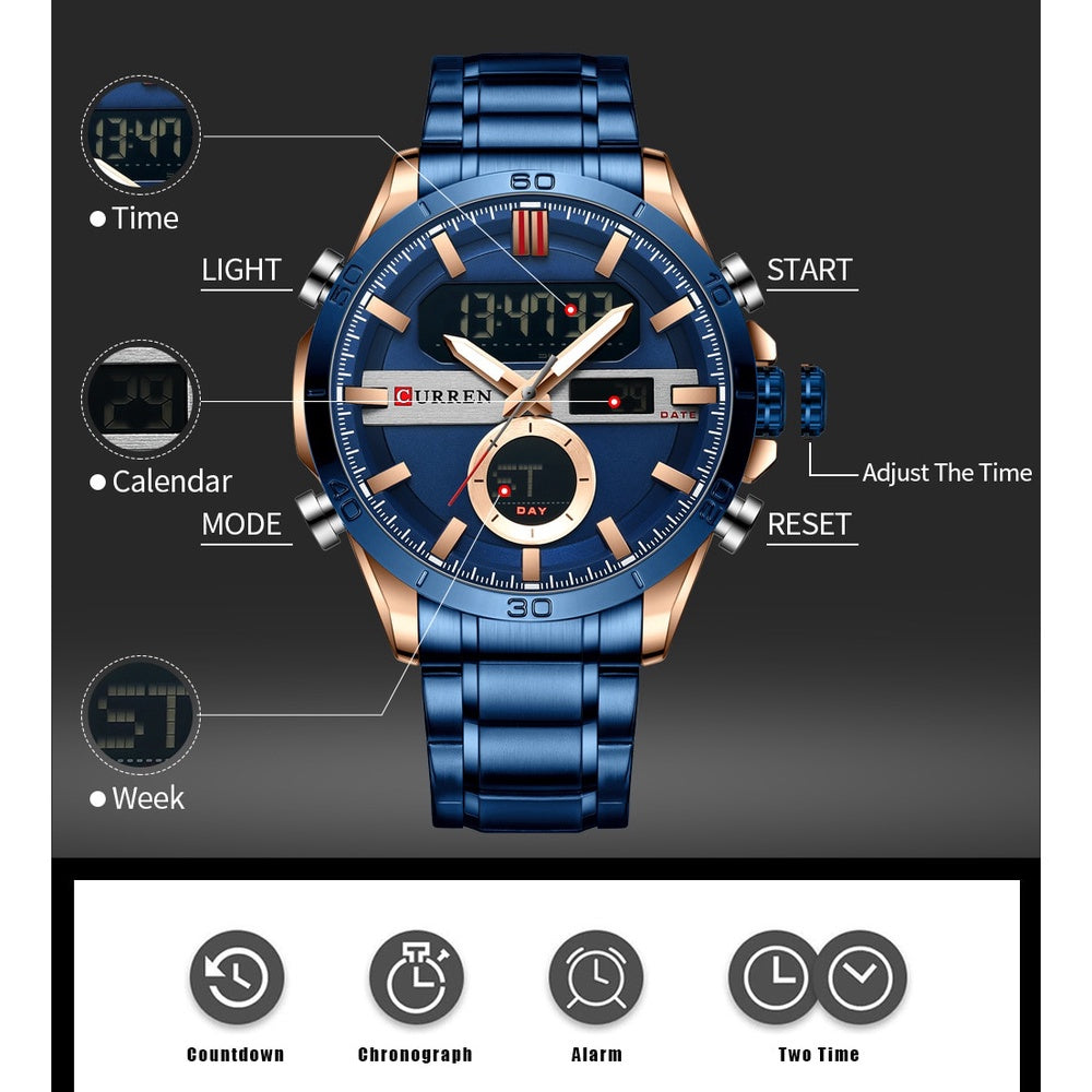 CURREN MILITARY GENTS 8384 CHRONOGRAPH WATCH