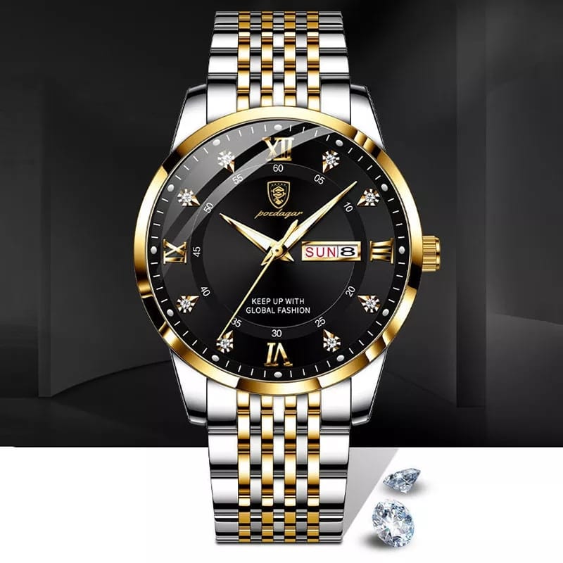 Poedagar Men day and date stainless