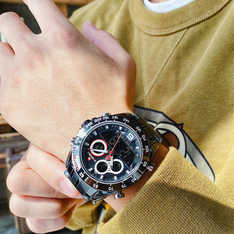 NAVIFORCE Luxury Brand Men Military Sports Watches Men's Digital Quartz Clock Full Steel Waterproof WristWatch Relogio Masculino