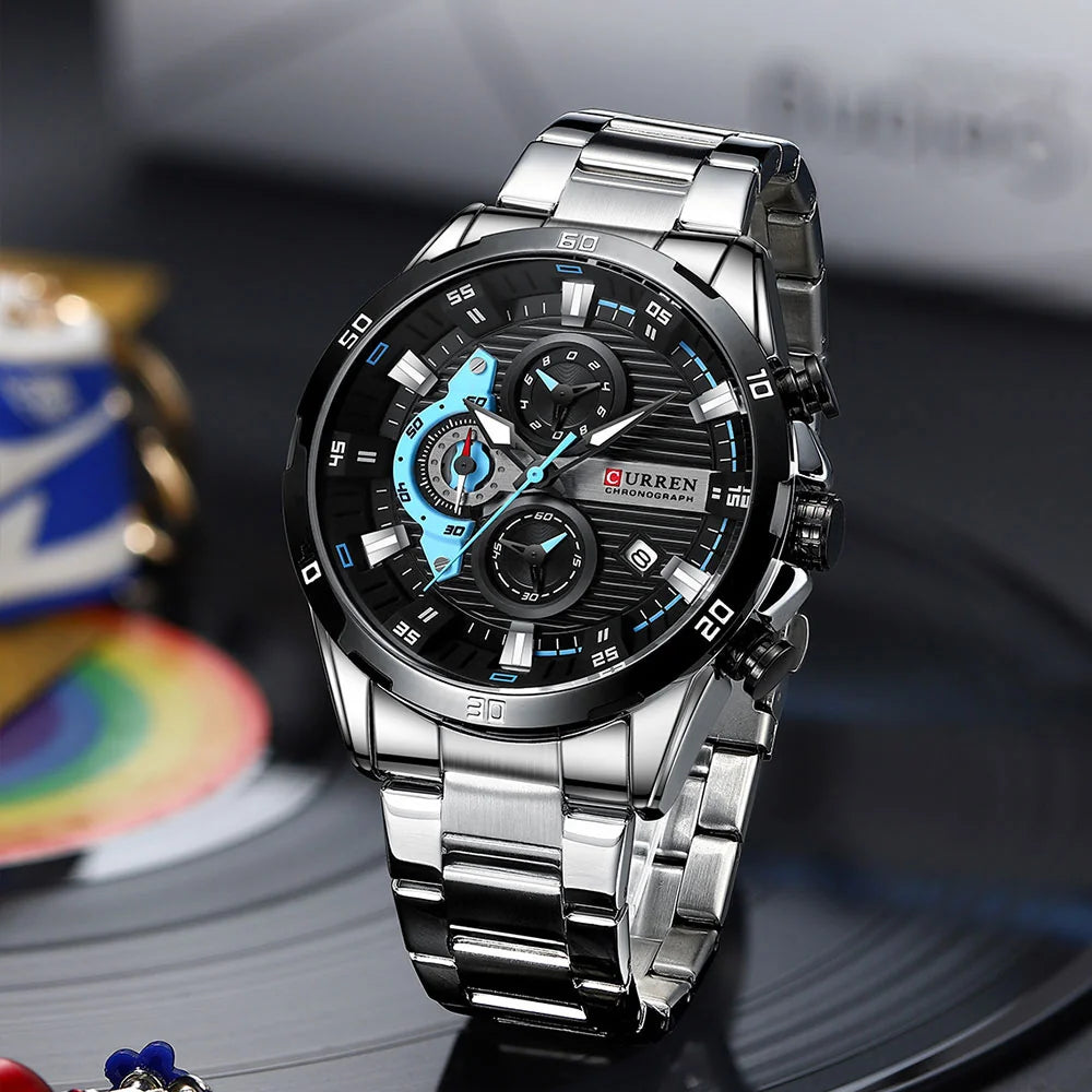 CURREN 8402 Men's Chronograph Stainless Steel Watch