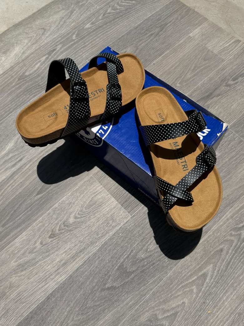 Ladies Polka-Dot cork sandals