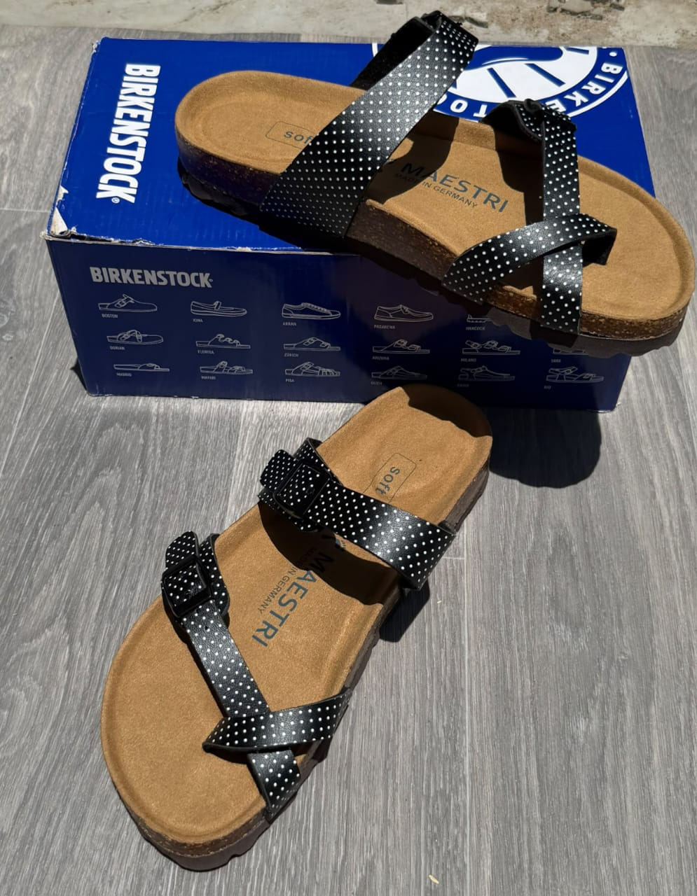 Ladies Polka-Dot cork sandals