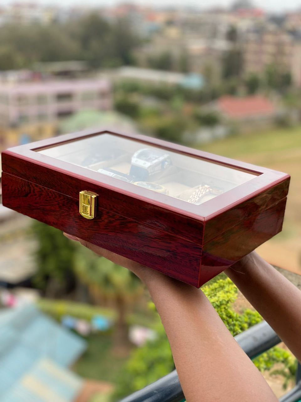 Wooden watch organiser