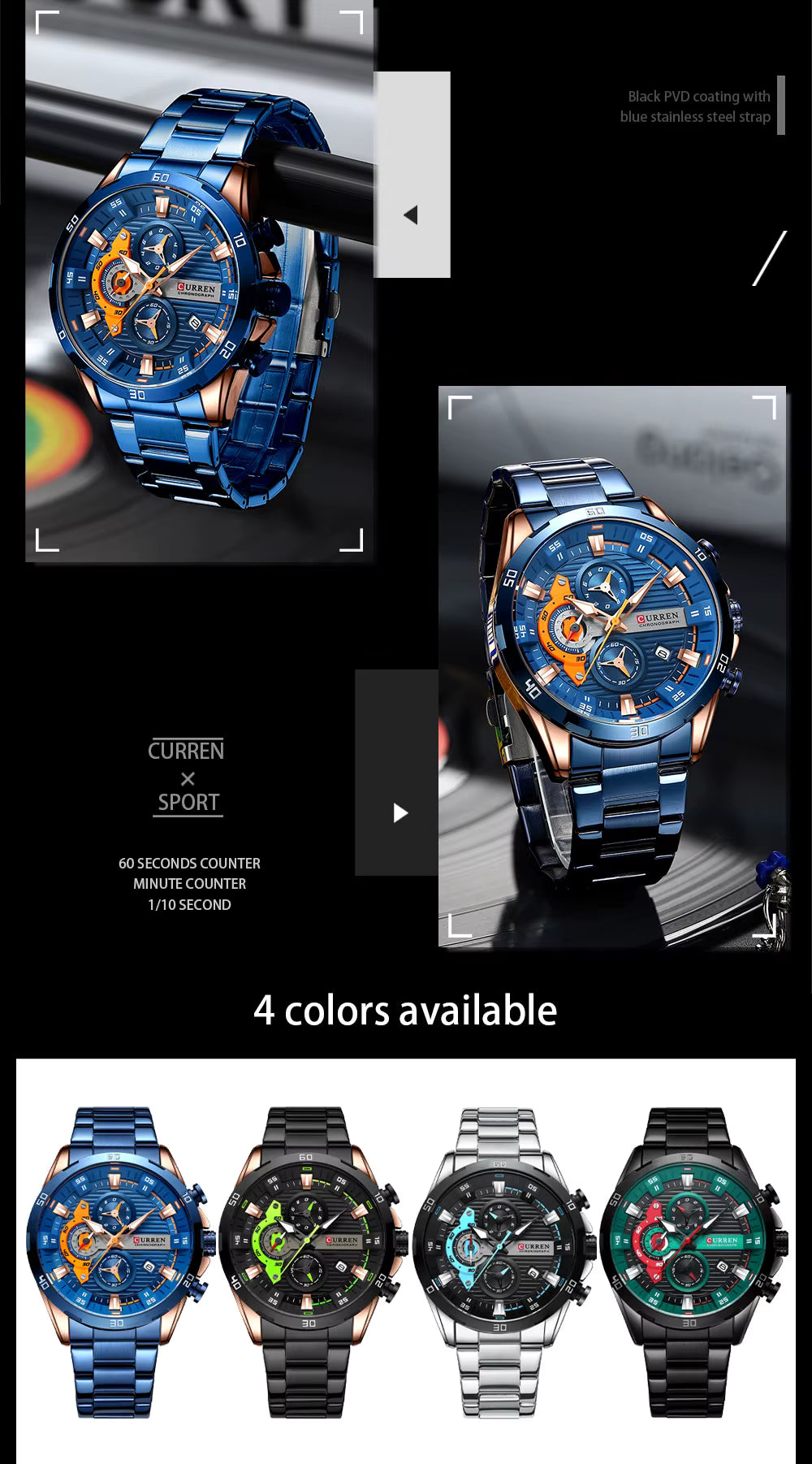 CURREN 8402 Men's Chronograph Stainless Steel Watch