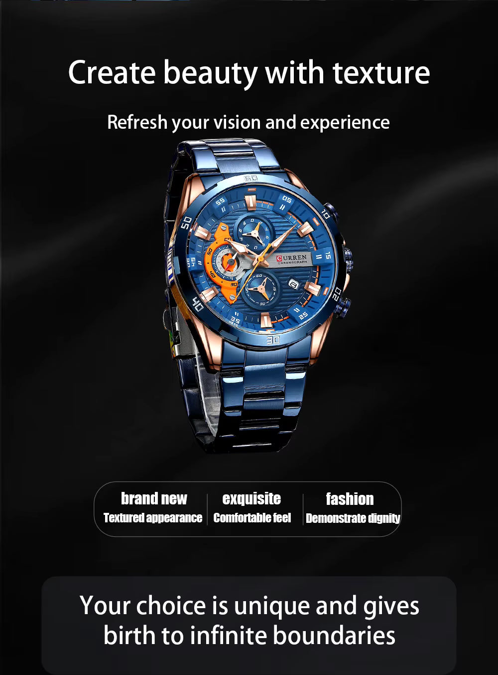 CURREN 8402 Men's Chronograph Stainless Steel Watch