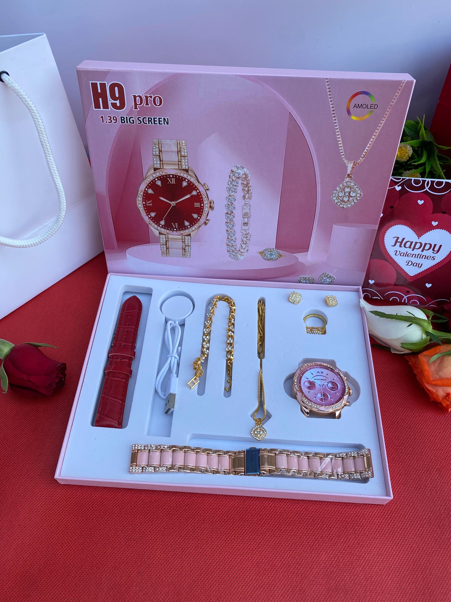 Ladies 6 in 1 Smartwatch ladies Gift set