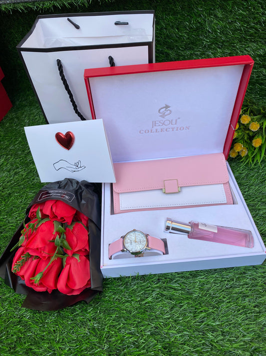 Ladies pink Valentine's gift set