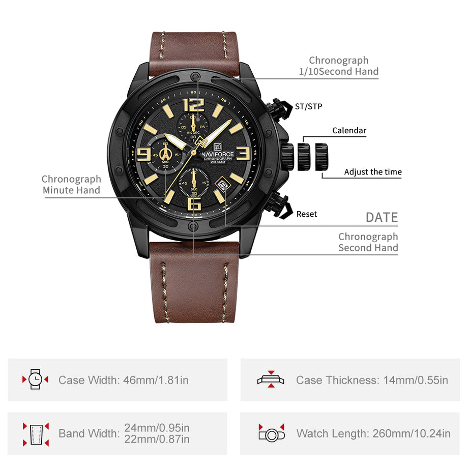 NAVIFORCE Military Style Watch NF8074 – Power, Precision, and Luxury