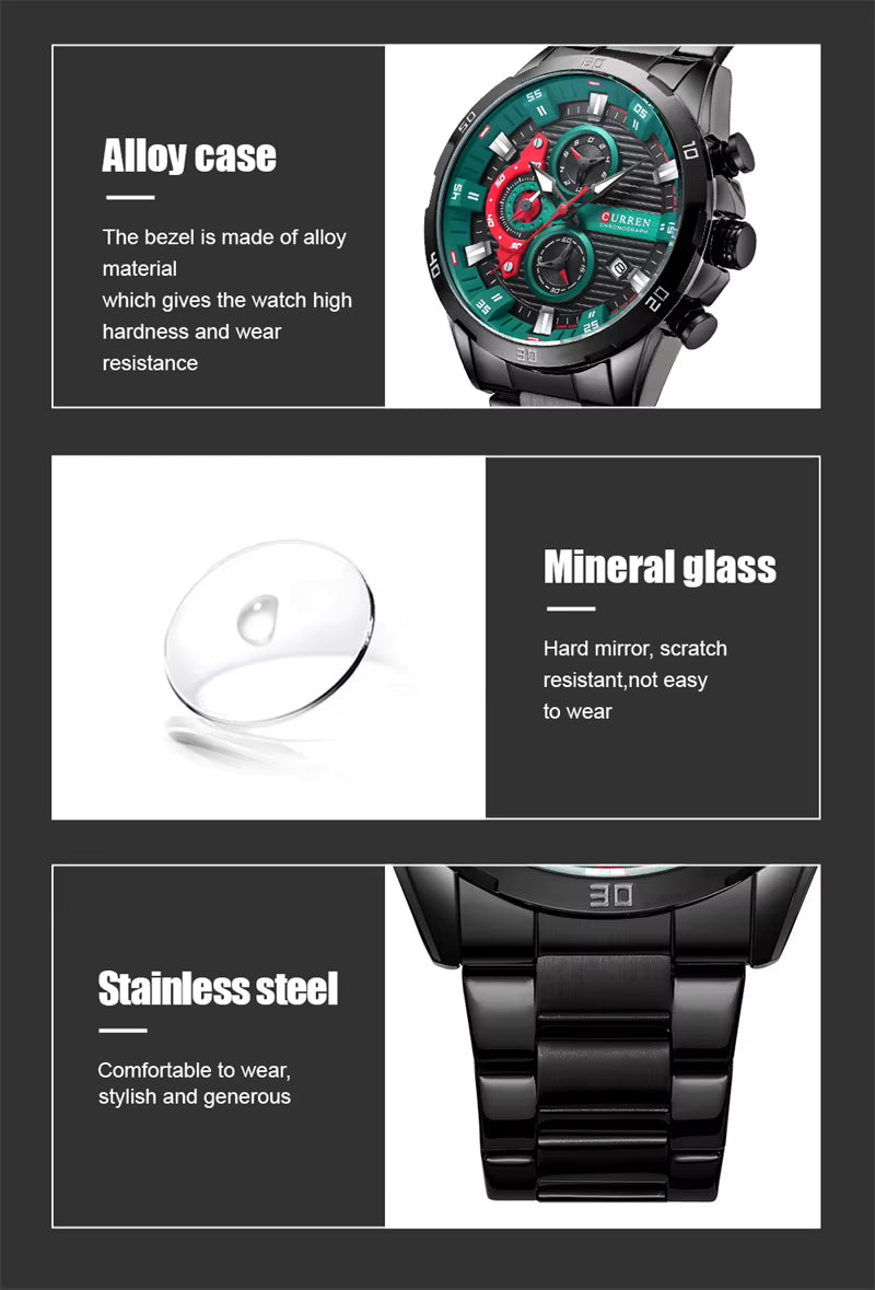 CURREN 8402 Men's Chronograph Stainless Steel Watch