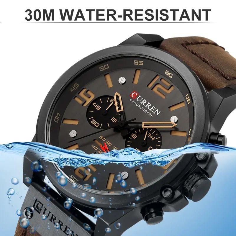 CURREN CHRONOGRAPH MEN WATCH QUARTZ BRAND LEATHER STRAP