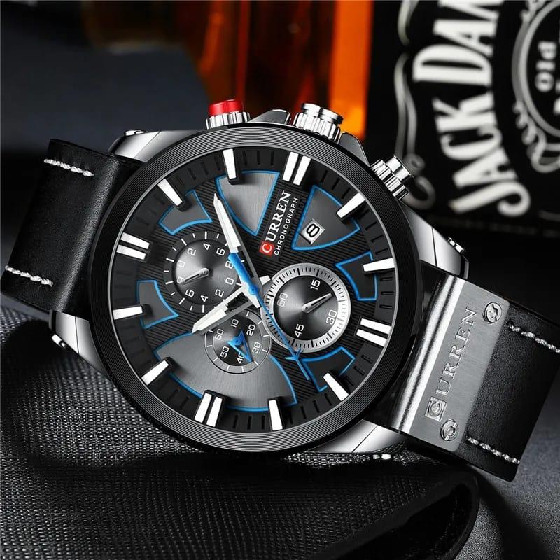 CURREN Man WristWatch Waterproof Chronograph Sport Men Watch Military Army Top Brand Luxury Genuine Leather New Male Clock 8346