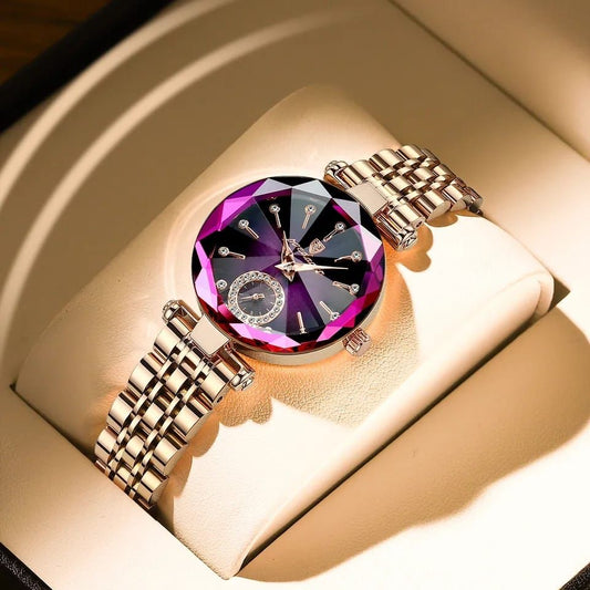POEDAGAR LADIES RHINESTONE ROUND POINTER FASHION WATCH ladoes