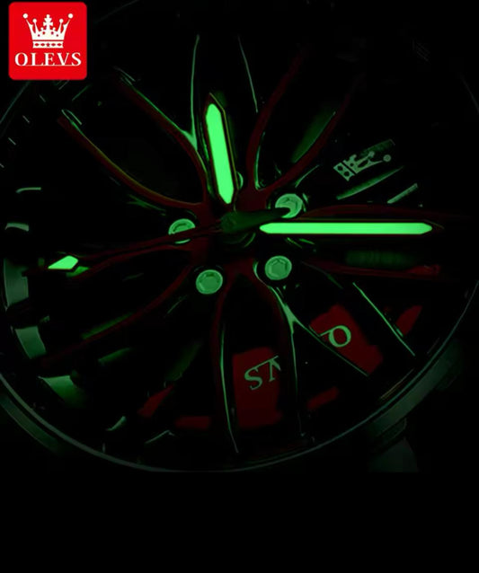 A.  OLEVS car rim  inspired watch