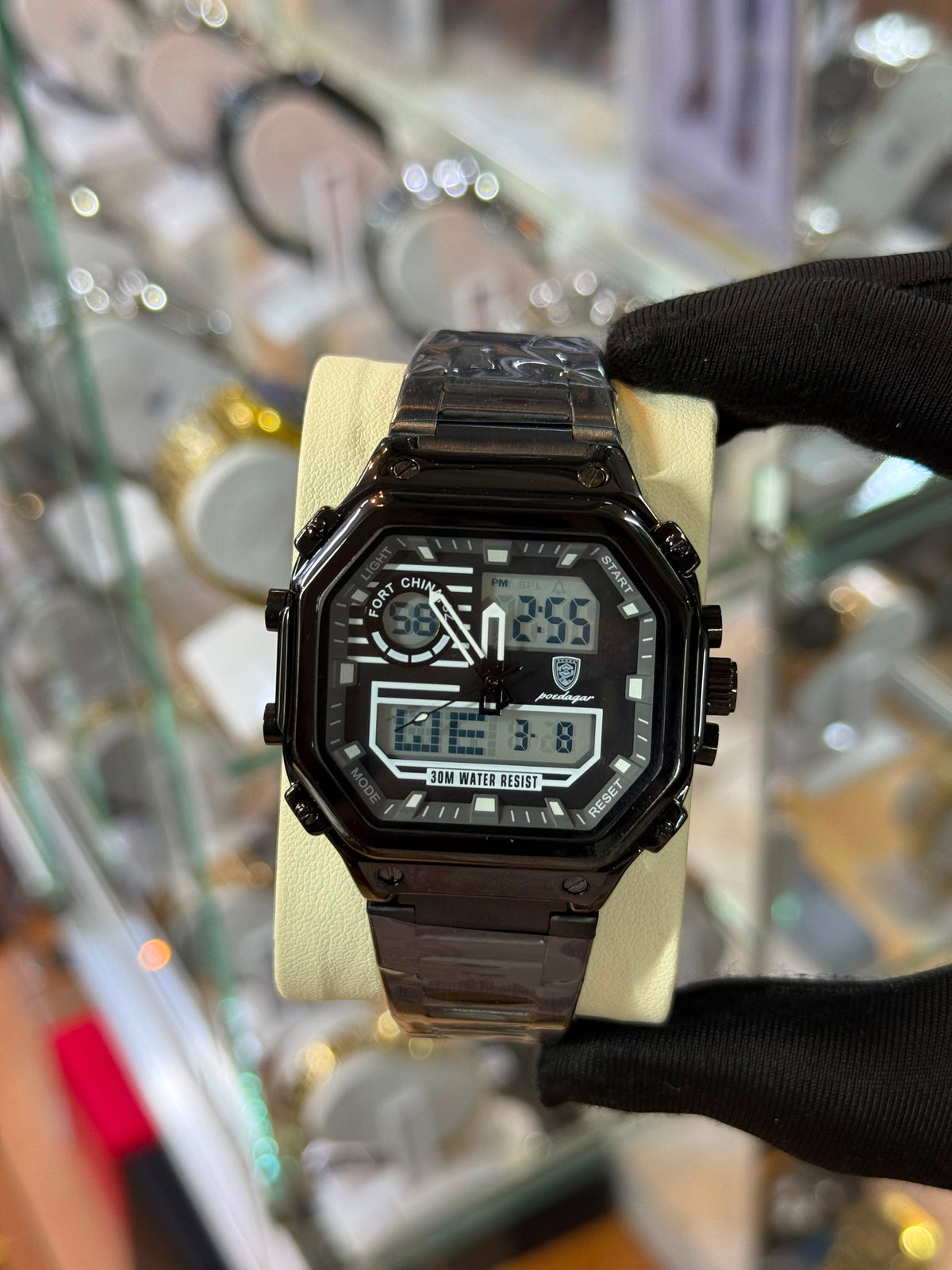 Poedagar 993 dual time chronograph watch