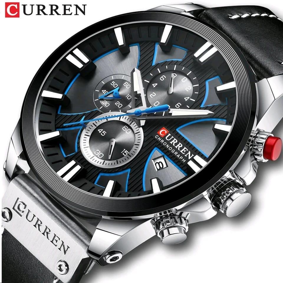 CURREN Man WristWatch Waterproof Chronograph Sport Men Watch Military Army Top Brand Luxury Genuine Leather New Male Clock 8346