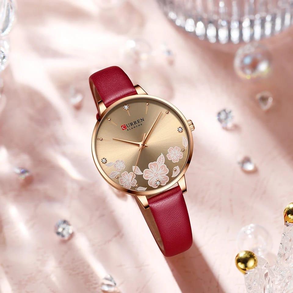 CURREN WOMEN WATCHTOP BRAND LUXURY  LEATHER STRAP 9068