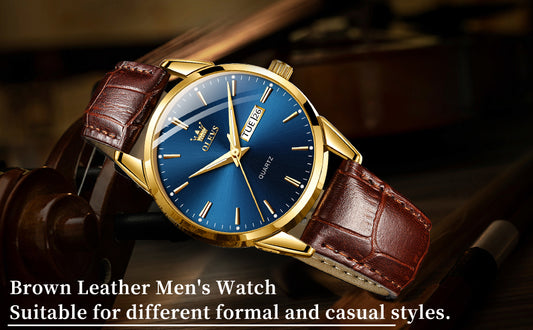 A1 OLEVS 6898 Leather strap watch