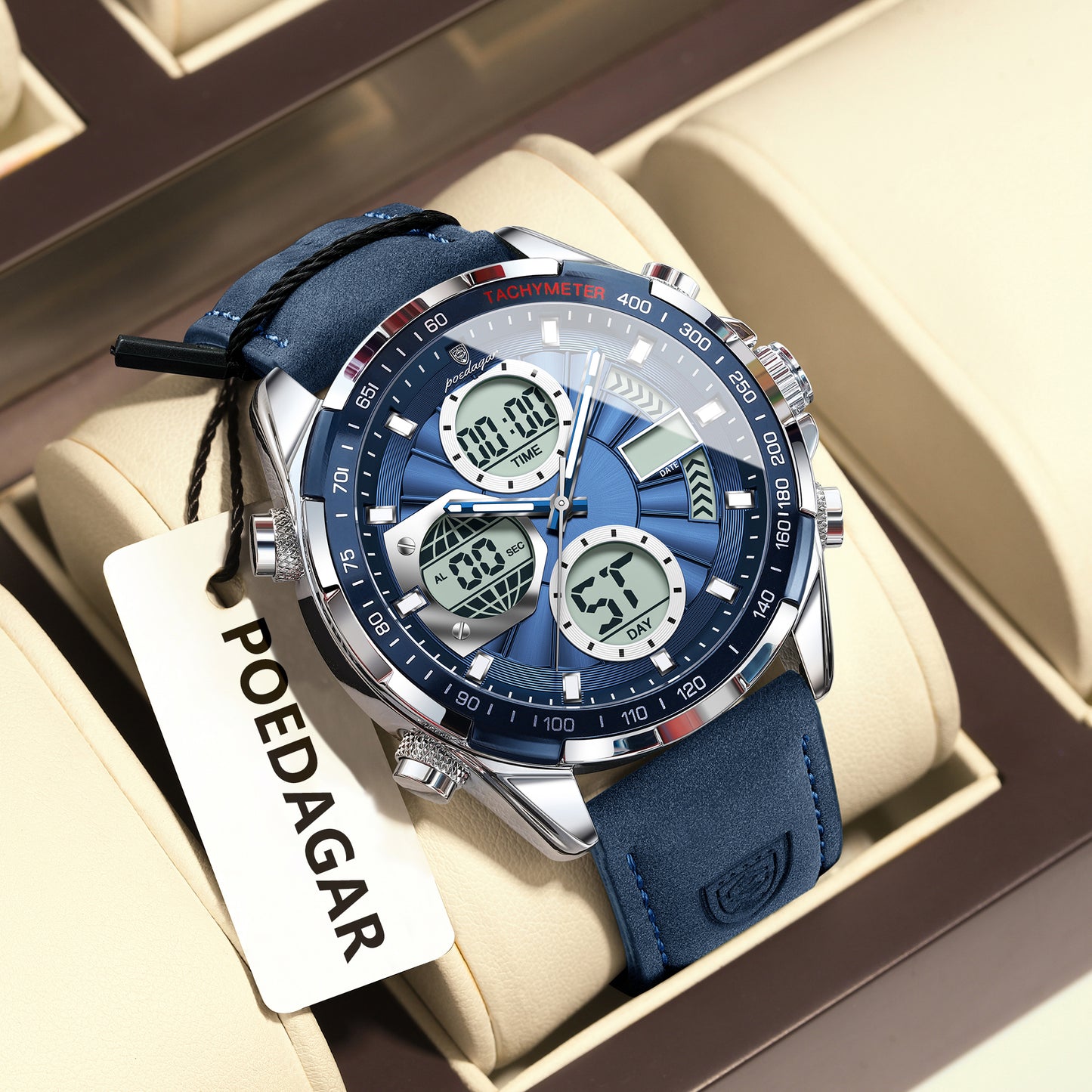 Poedagar E108 Dual time watch