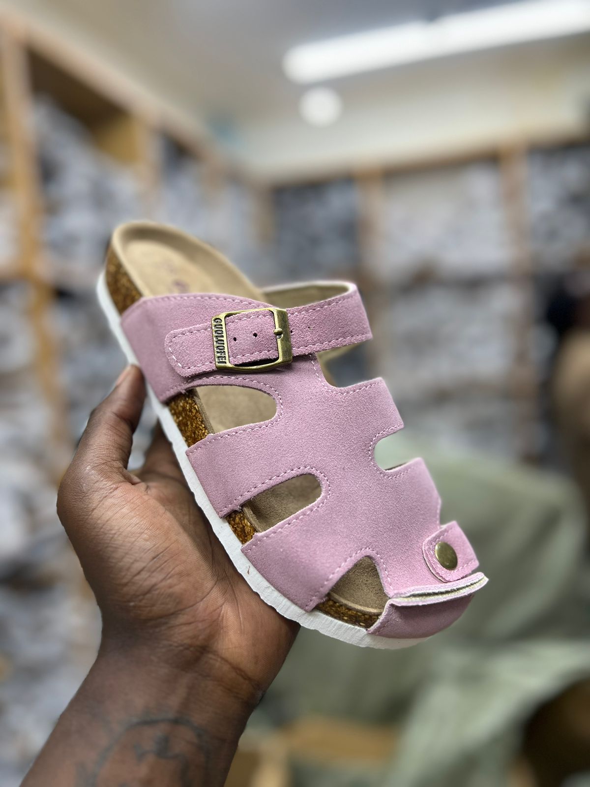 LADIES PINK GUOLUOFEI BIRKEN STOCK-like sandals