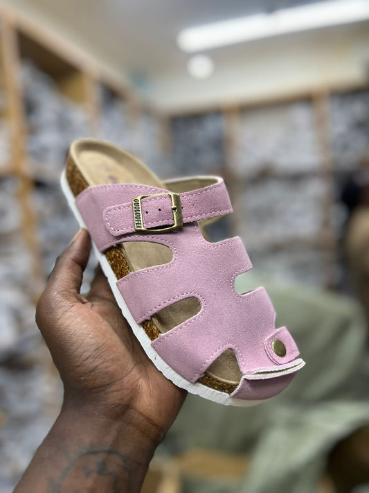 LADIES PINK GUOLUOFEI BIRKEN STOCK-like sandals