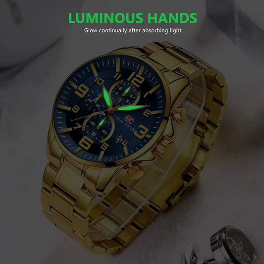 MINIFOCUS metal strap Chronograph Watch