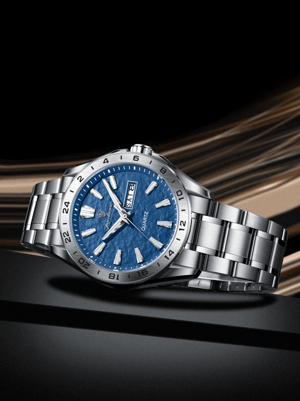 POEDAGAR 683 Luxury Watch For Man Stainless Steel Date Week Quartz Men Clock Waterproof Luminous Military High Quality Men’s Watches