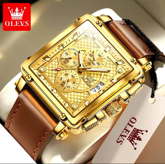 Olevs brown watch gold 